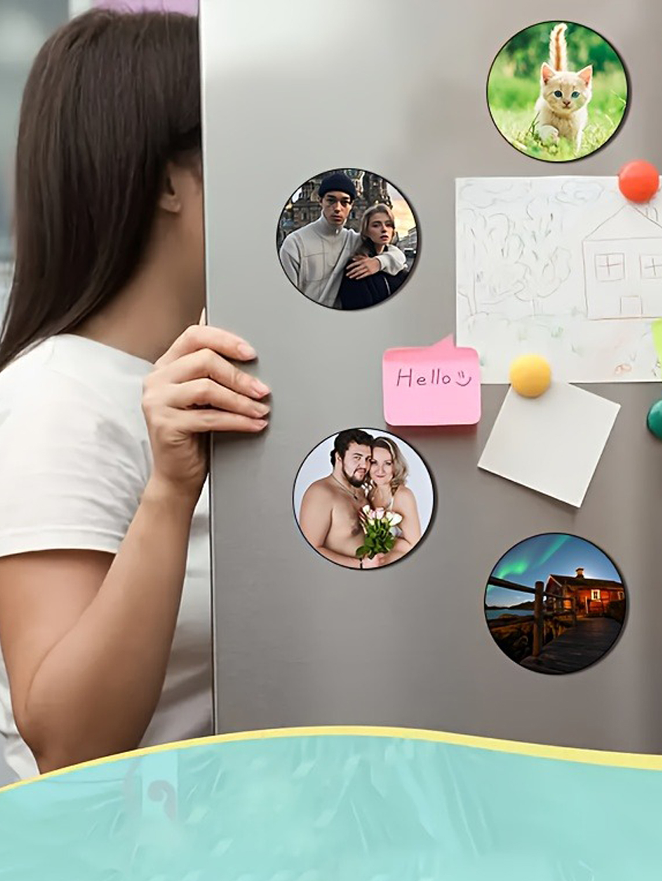 Customizable Round  Photo Sticker Decor